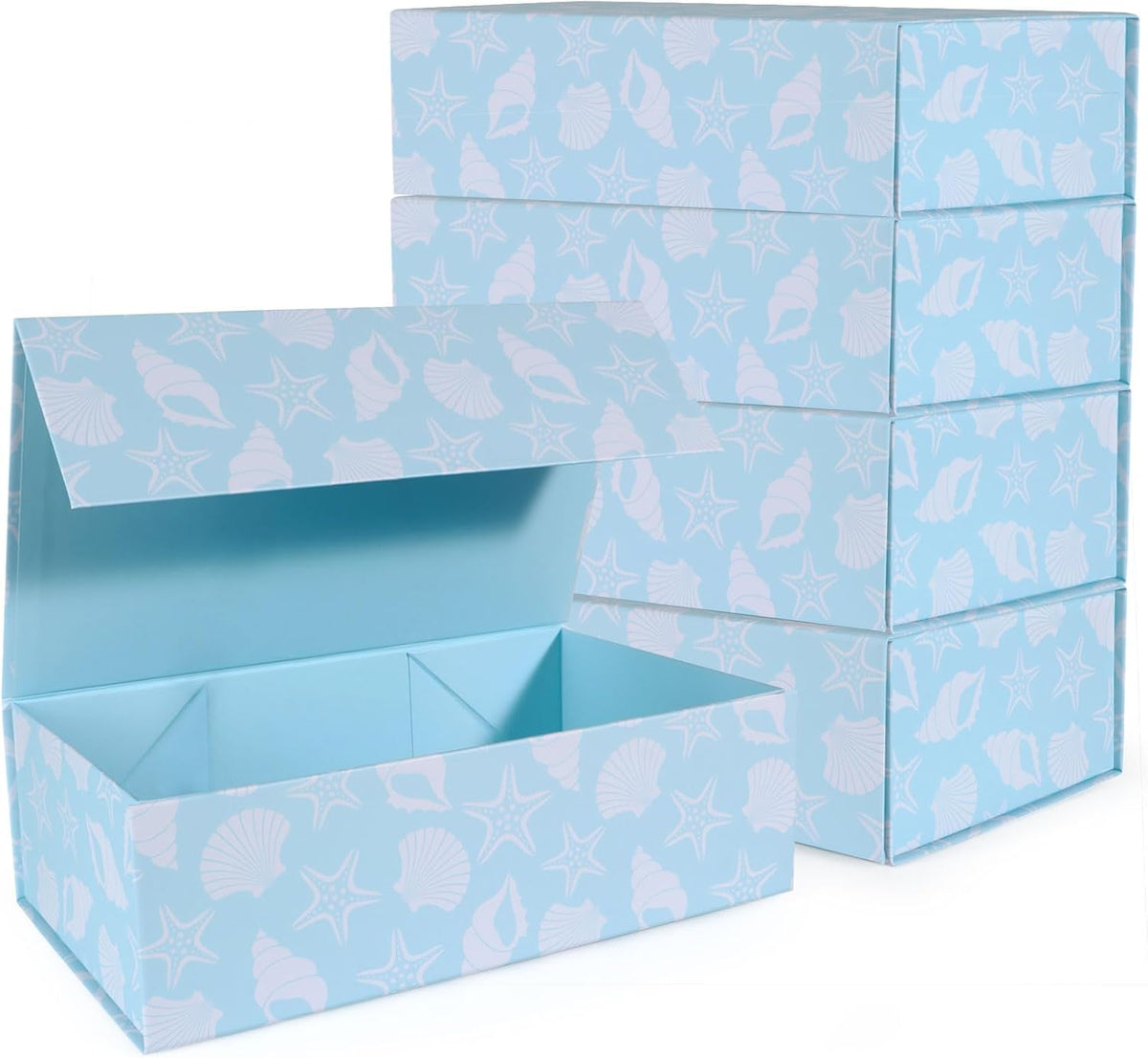 LFBOX Blue Ocean Theme Gift Box with Magnetic Lids 5 Pack