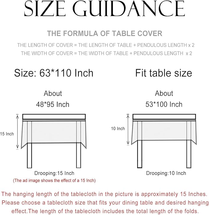 patdrea Designer Linen Vintage Blue Rectangle Tablecloth,Leaves Pattern Anti-Wrinkle Floral Extra Long Table Cloth,French Table Cover for Kitchen Dining,Thanksgiving,Party,63"x110"-Ivar B