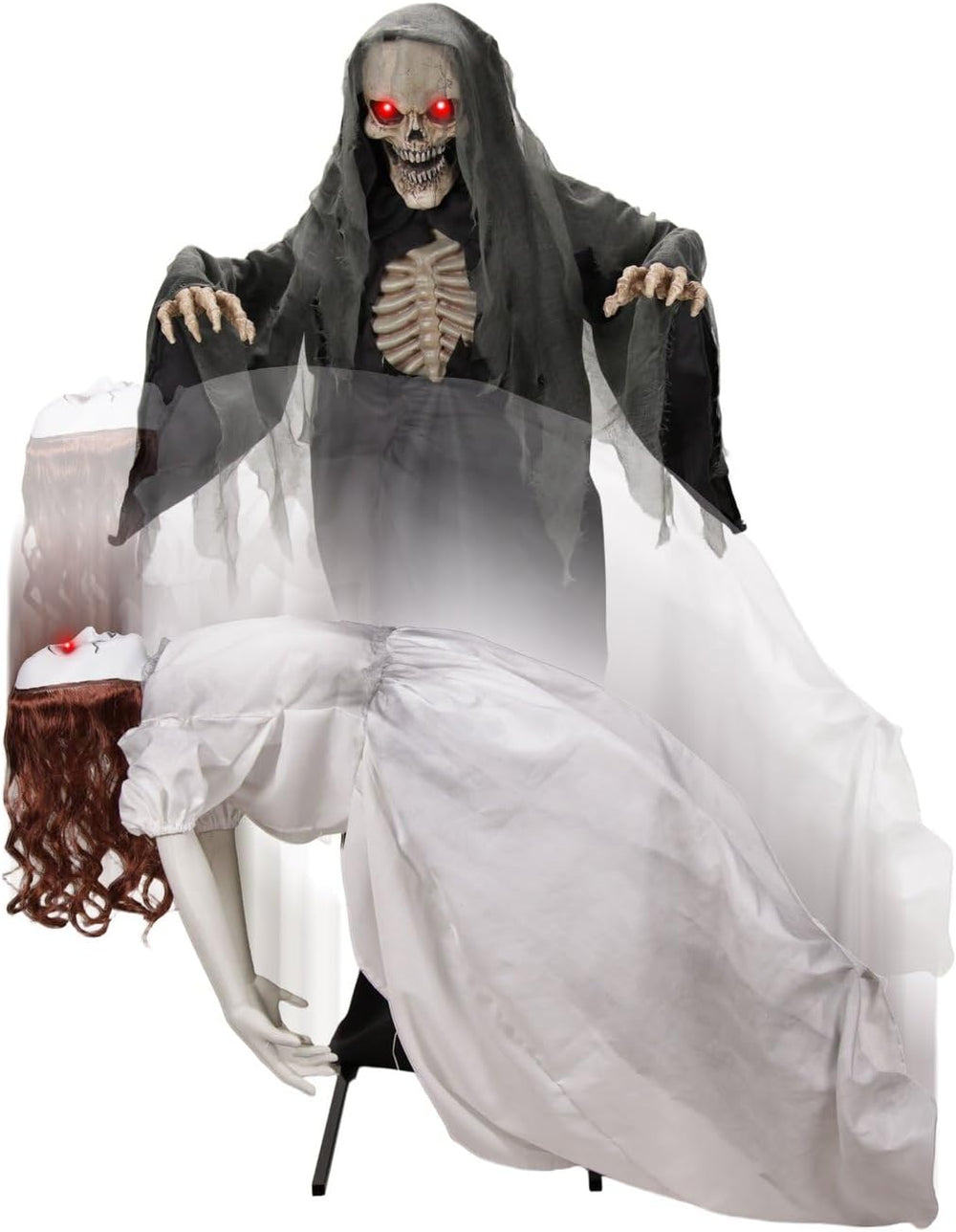 Haunted Hill Farm 5.6 ft. Floating Lady with Magic Reaper Animatronic