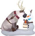 Gemmy Christmas Inflatable Olaf and Sven Scene, 7 ft Tall, Multi