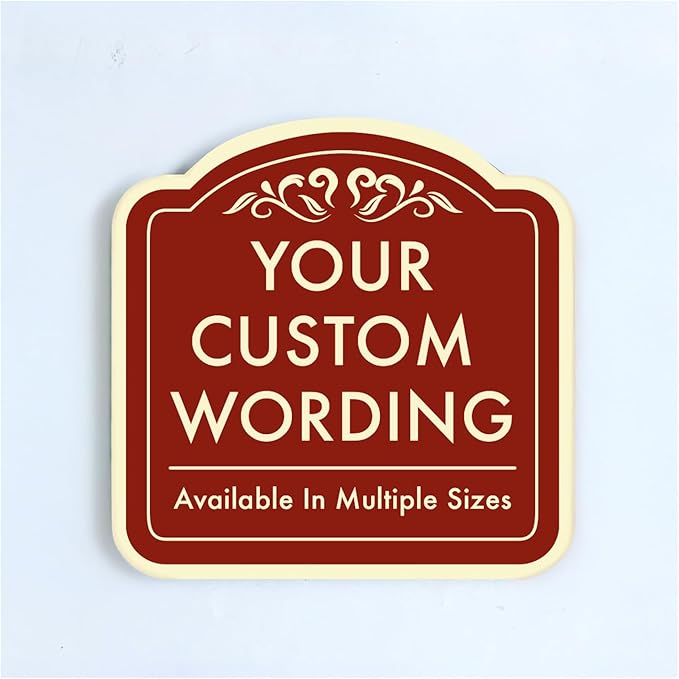 Custom Decorative Outdoor Metal Sign - Personalized Aluminum Driveway Sign, Waterproof, Made In USA - Design 1 Red Brick 18x18 In