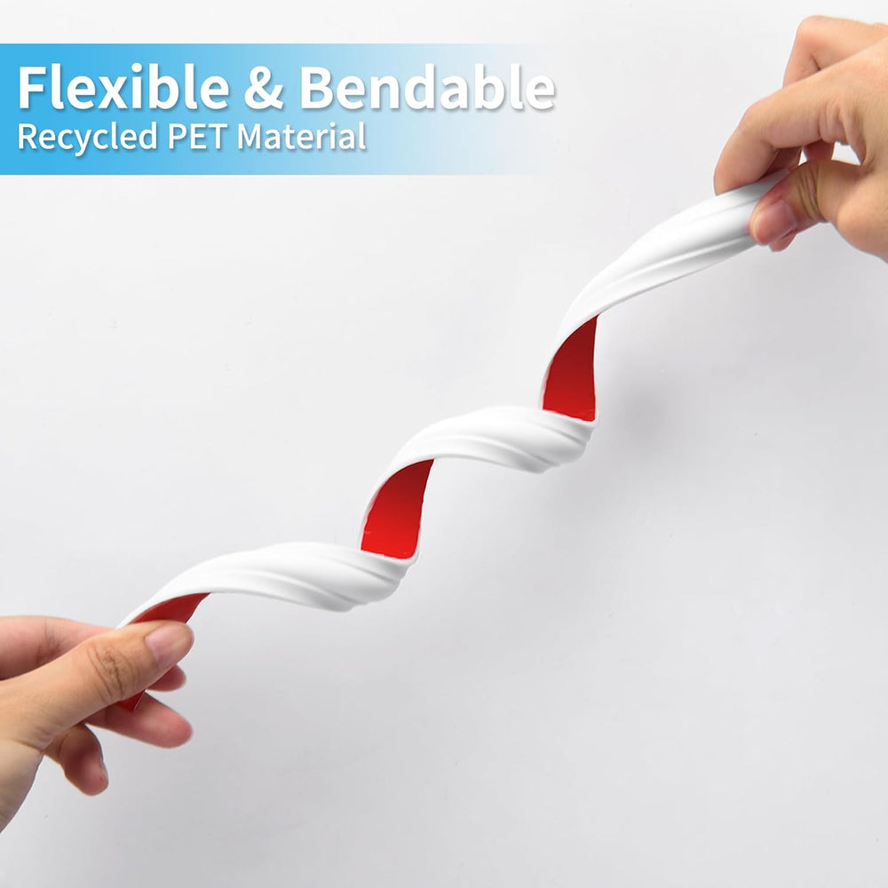 Art3d 30 ft Flexible Peel and Stick Crown Molding Trim, Wall Decor, White