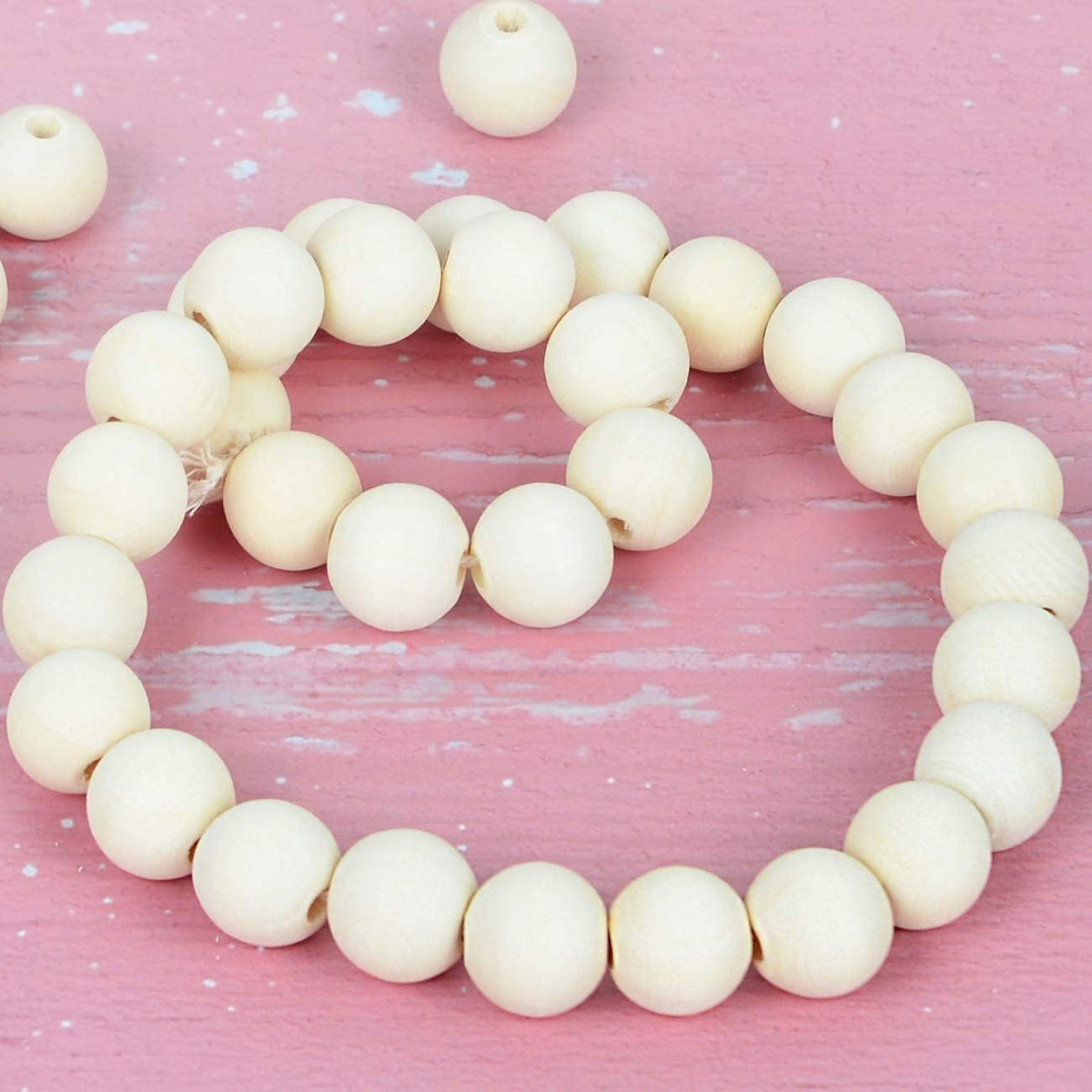 20mm wood beads natural unfinished round wooden loose, package contents