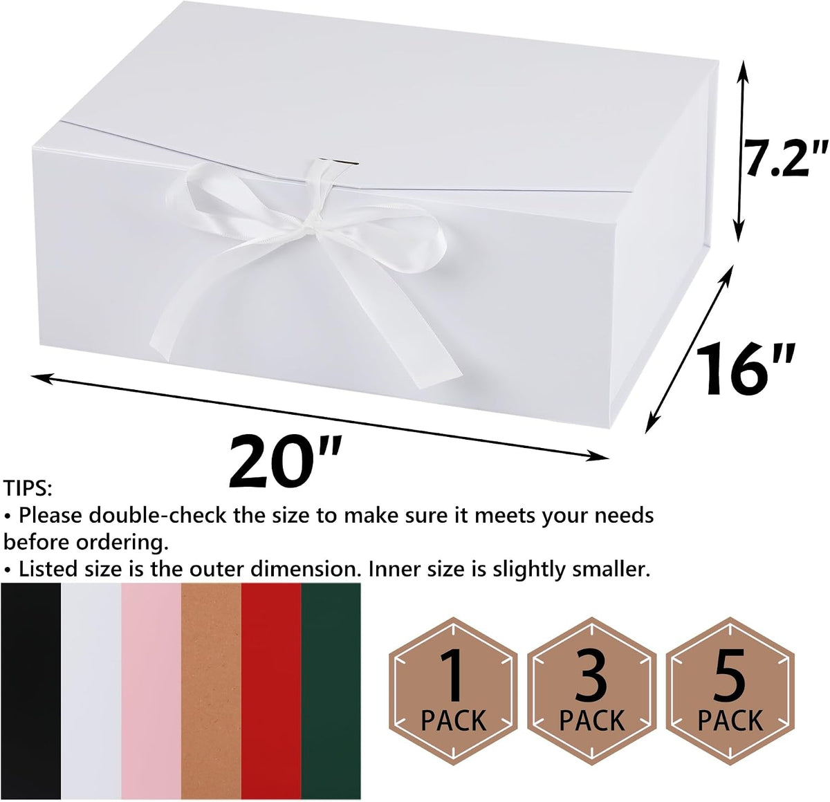 stobocter gift box,20x16x7.2 gift boxes with lids for, close-up detail