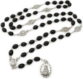 Seven Sorrows of Mary Rosary Chaplet Oval Black Wood Beads - Servite Rosary