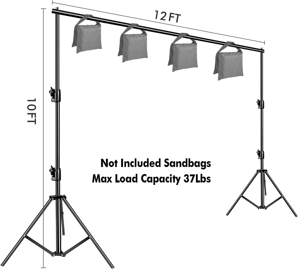 hyj-inc 12ft x 10ft photo video studio heavy, side view