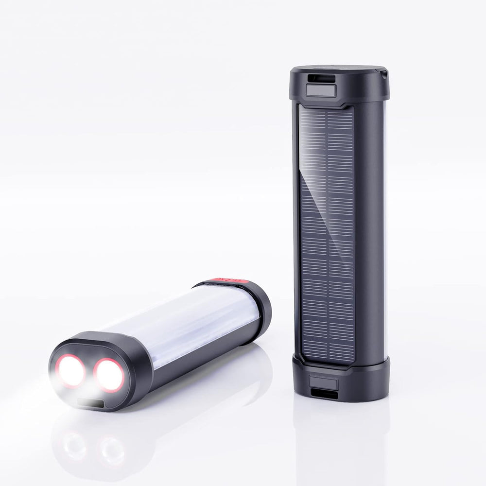 Solar Rechargeable Camping Lantern, Rechargeable Flashlights with 6000mAh Bat...