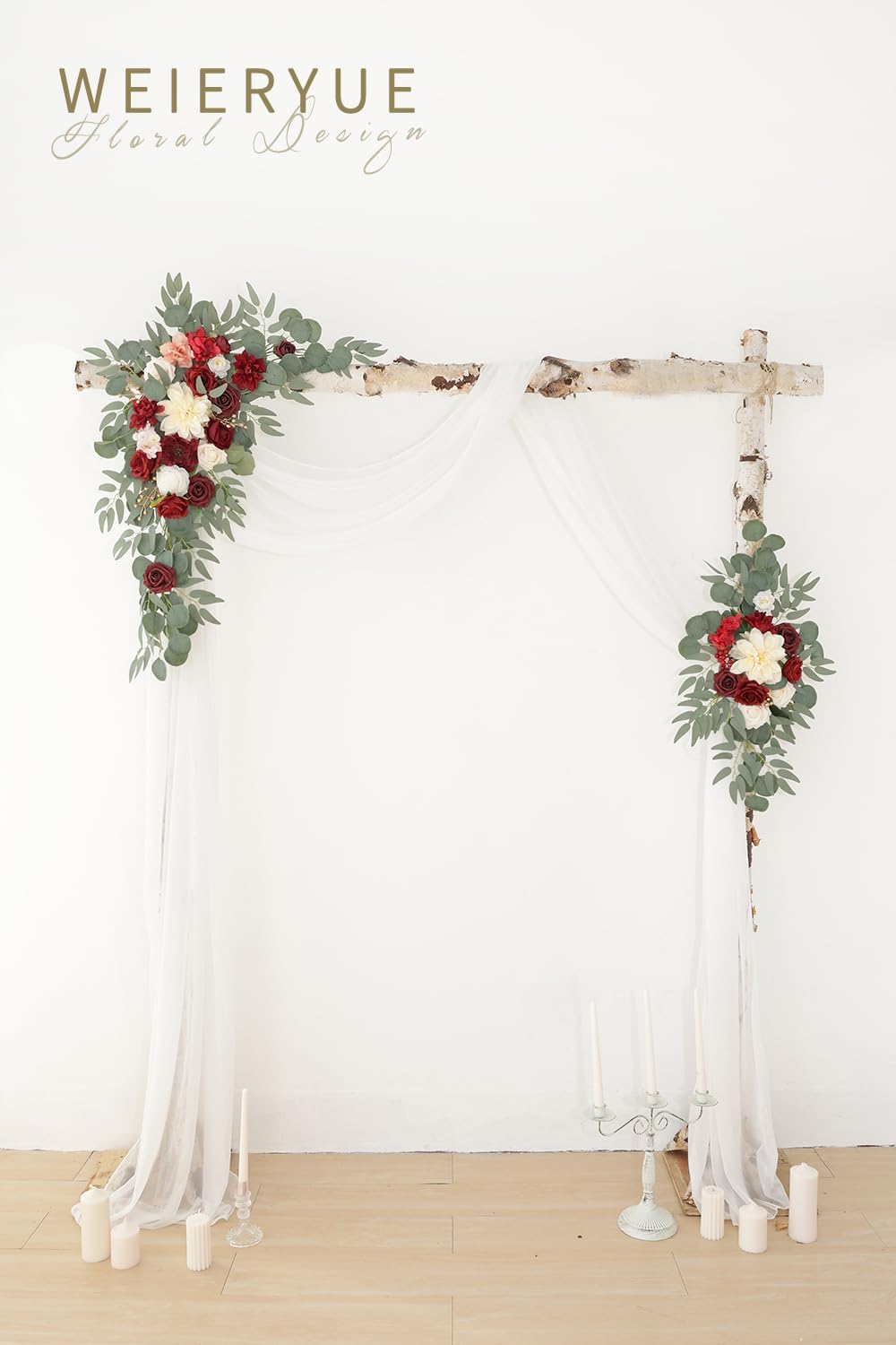 Artificial Wedding Arch Flowers Kit(Pack of 3),2Pcs Artificial Flower Arch De...