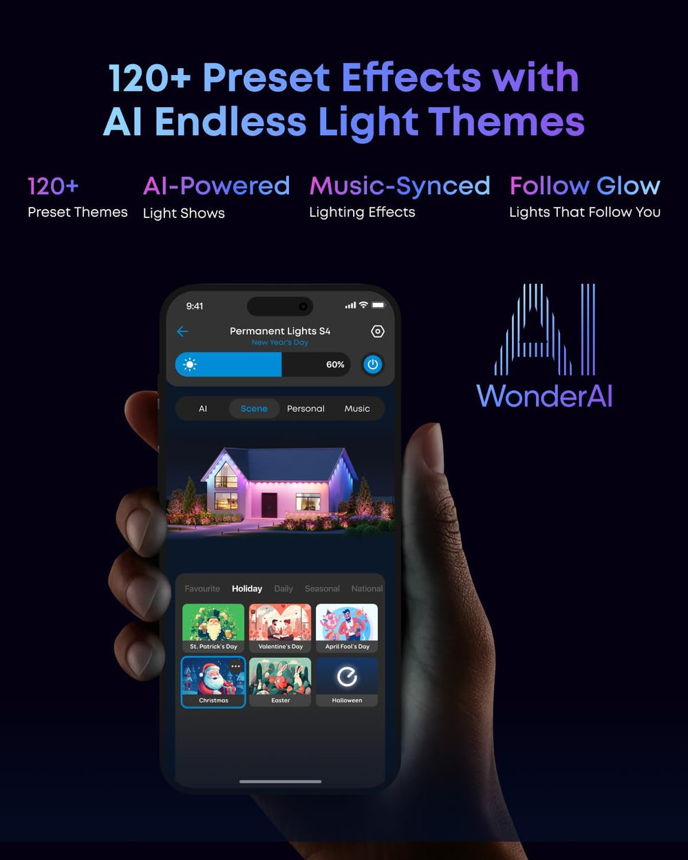 eufy Permanent Outdoor Lights S4, 100ft with 72 RGBWW LED String Lights