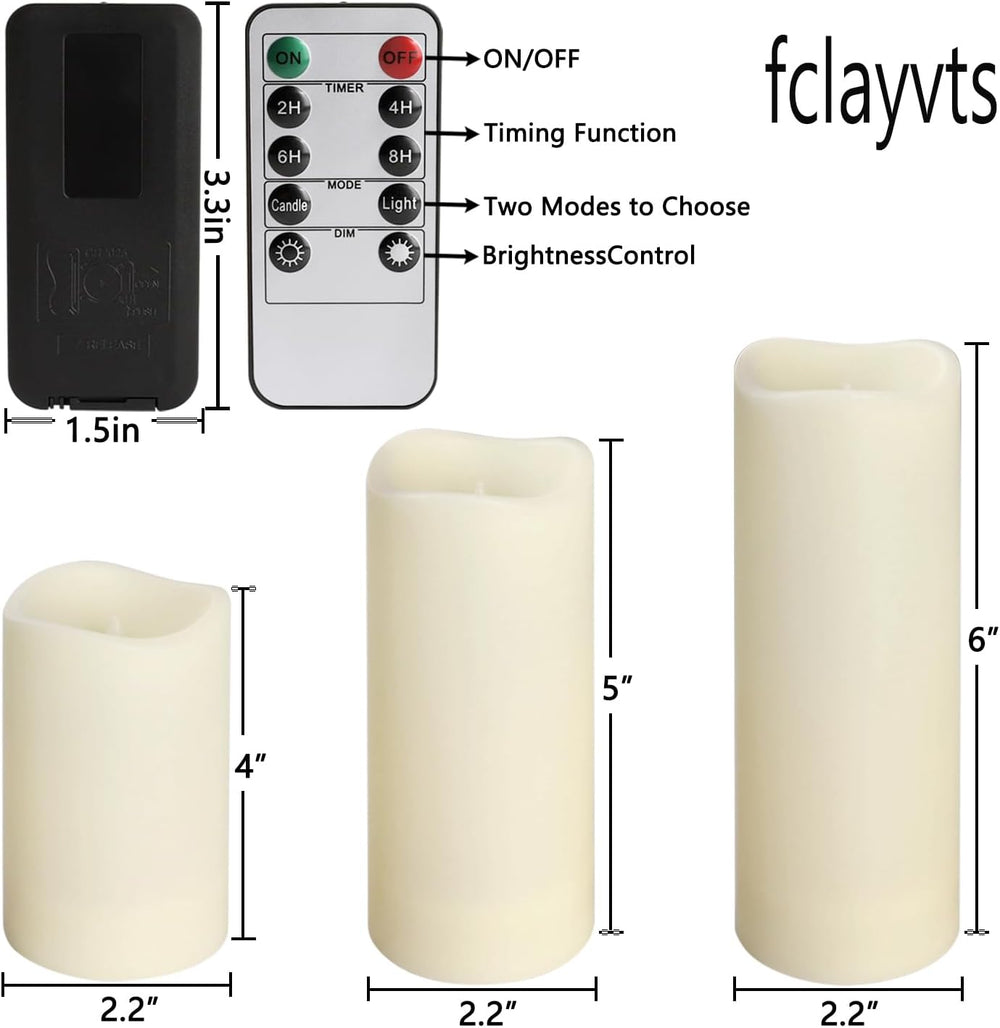 fclayvts 24-Pack LED Flameless Candles with Remote Control -Flickering Electr...