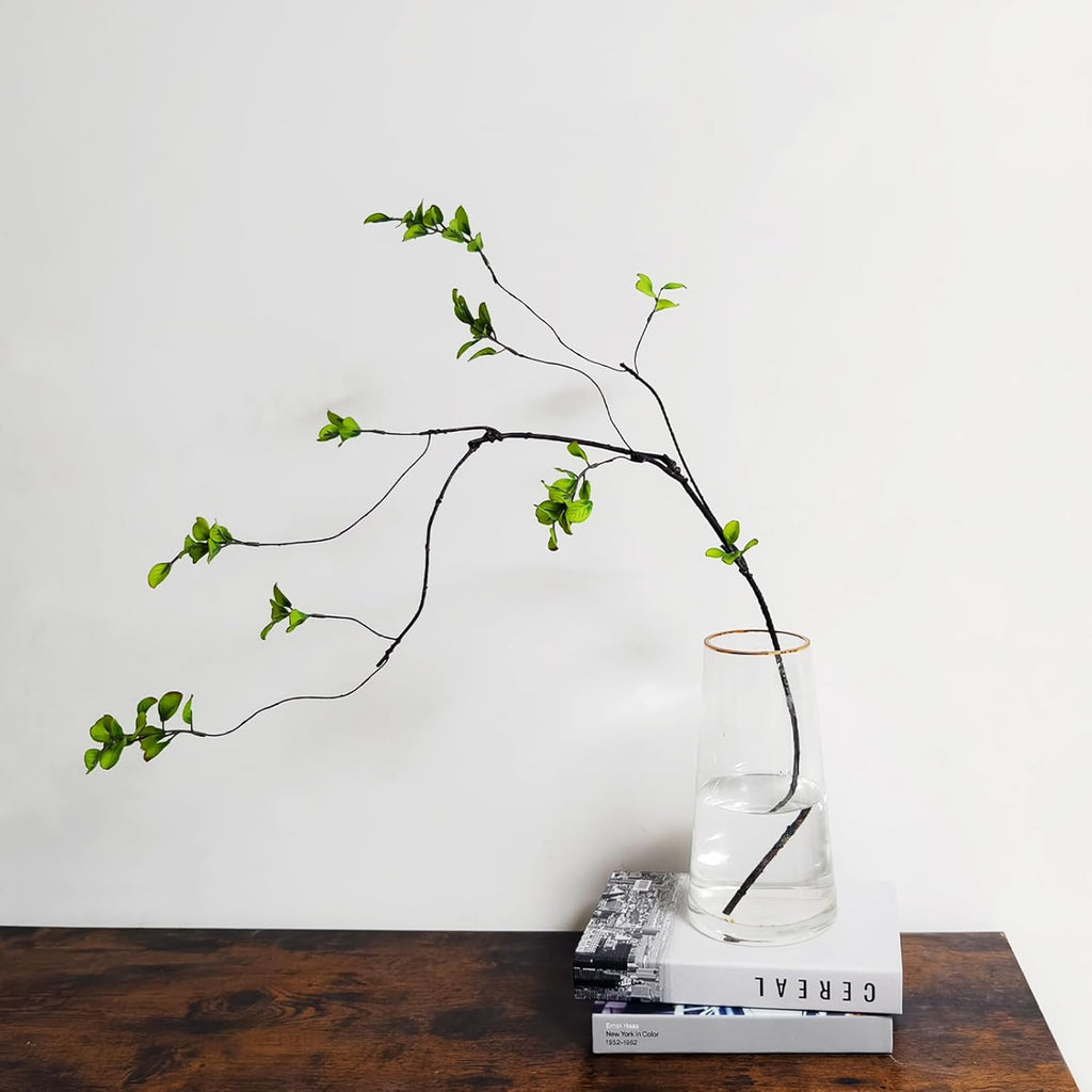 4 Pcs Artificial Ficus Branches Faux Eucalyptus Stems, 47.2 Inch Fake Greenery Stems Artificial Plants for Vase Filler Decoration, Fake Leaves Branches Centerpieces Decor