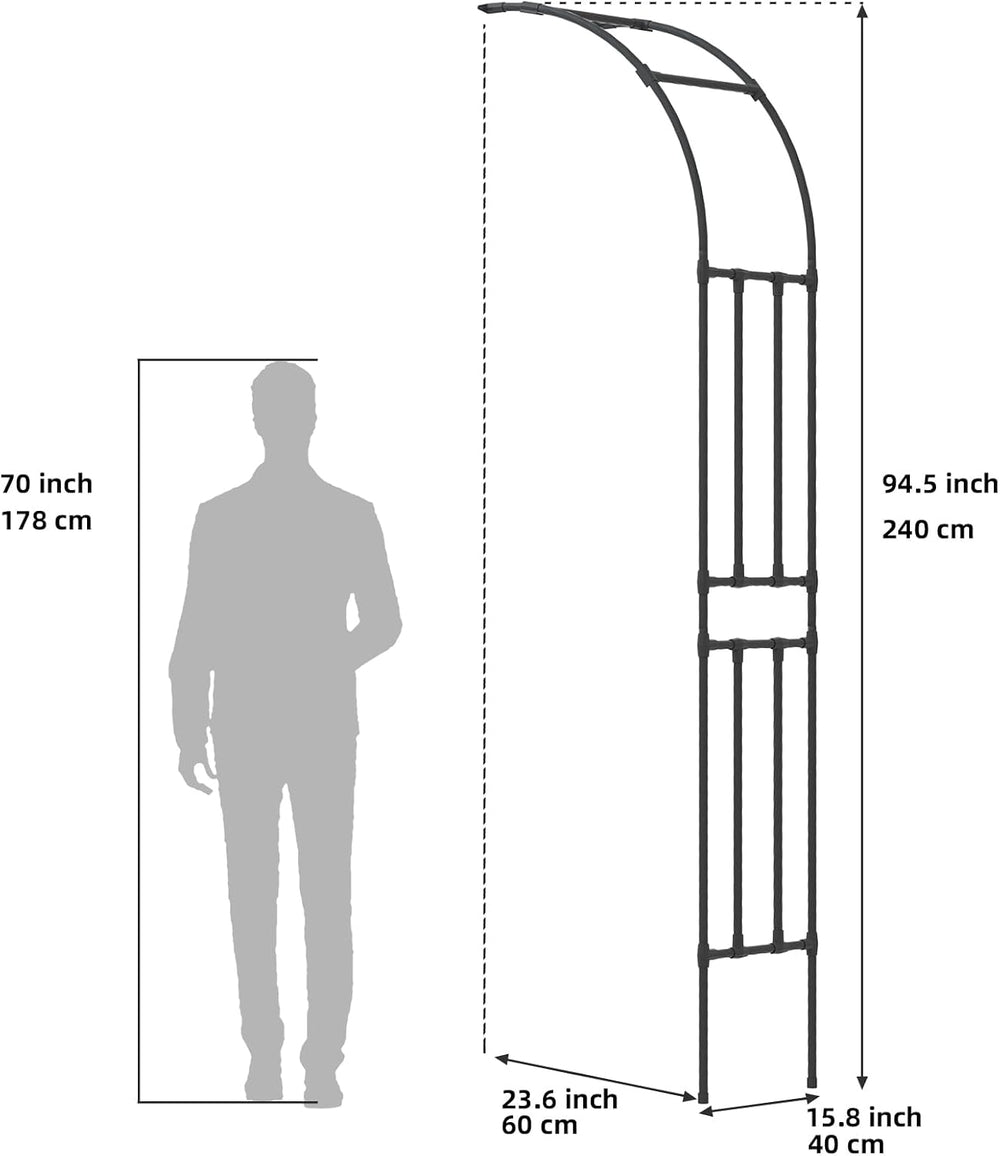 Half Arch Trellis - Garden Arch Trellis Size: 24in(L)*94.5in(H)