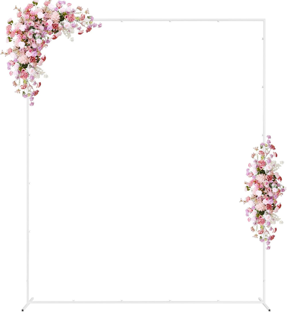 Wokceer Square Wedding Arch Backdrop Stand White Metal Arch 7.2FT x 6FT