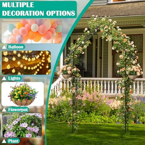 Garden Arch Arbor Trellis for Climbing Plants 8.5Ft Metal Arch Trellis