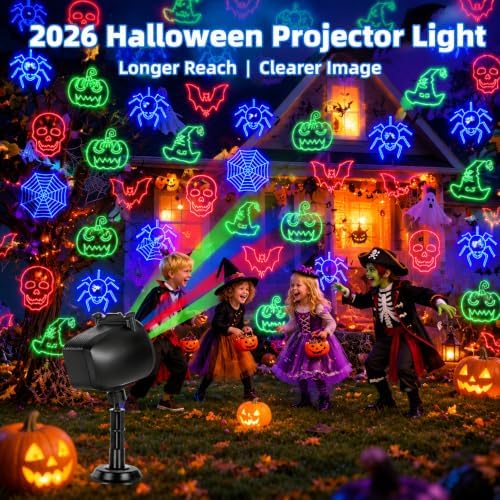 Outdoor Laser Projector Lights, RGB Firefly Light Show for Backyard Parties & Gatherings, IP65 Waterproof, 270° Adjustable, 10 Color Modes + 3 Changeable Holiday Cards(Halloween/Snowflake/Christmas)