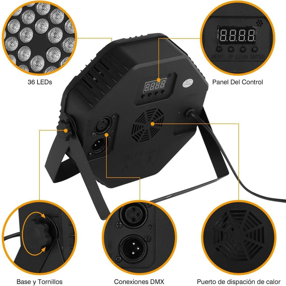 2-Packs 36LED Par Lights DJ Stage Light RGB