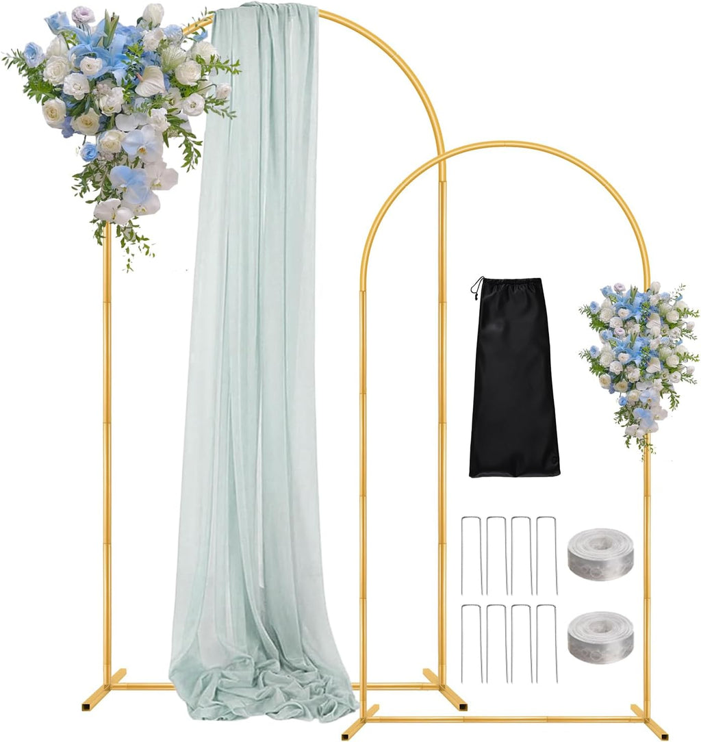 7.2FT 6FT Arch Backdrop Stand, Wedding Arch with Base Set of 2 for Birthday
