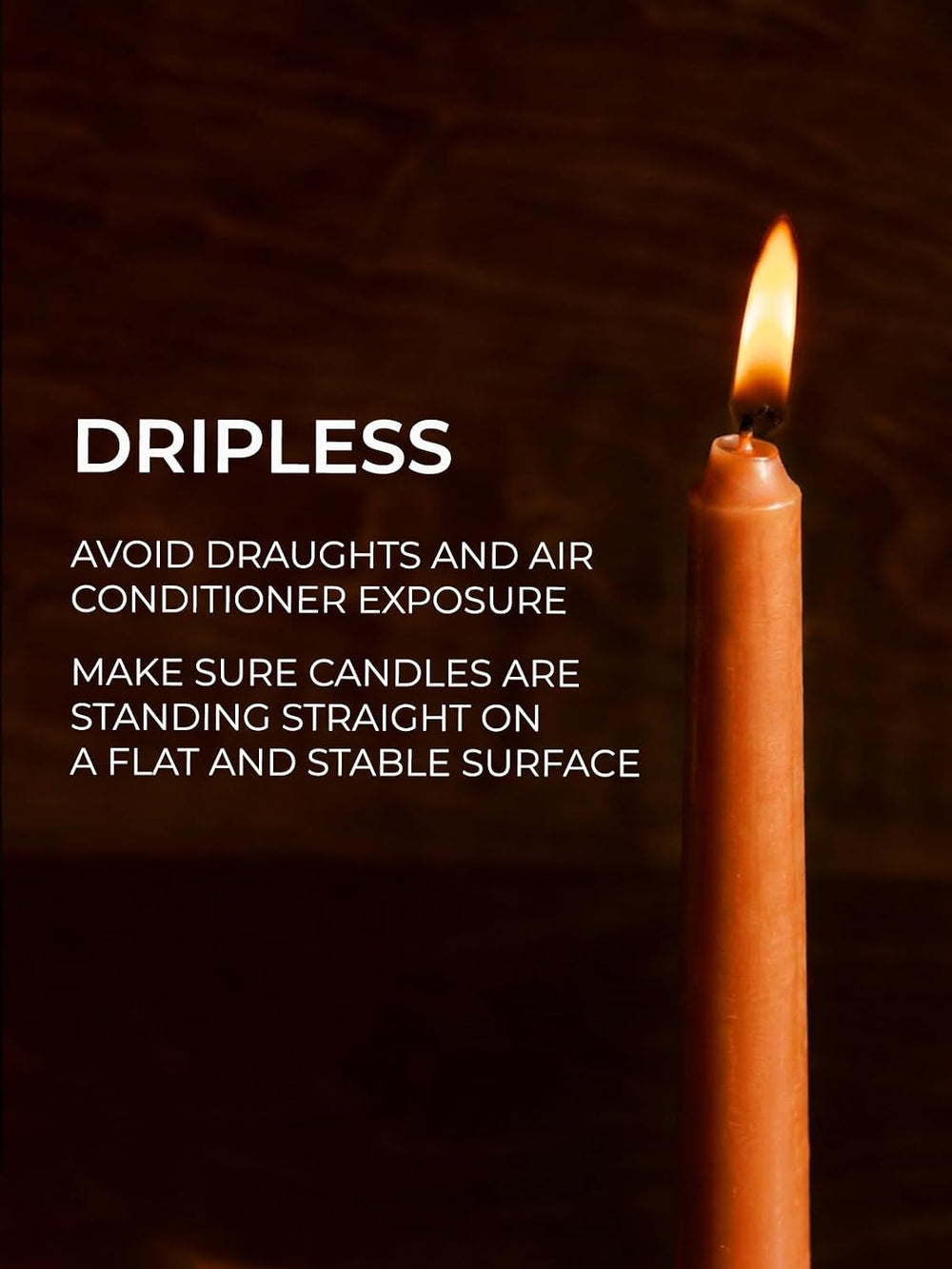CANDWAX 12 Inch Taper Candles Terracotta Decor Candle Sticks 12 Pack