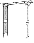 Outvita 7FT Black Metal Garden Arch Arbor Trellis