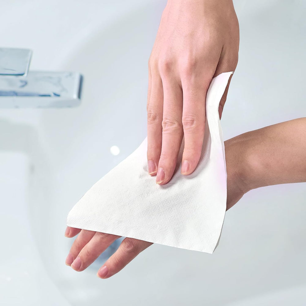 JollyPack Disposable Paper Napkins, 1-Ply 6.5x6.5 Folded, 2000 Count, White
