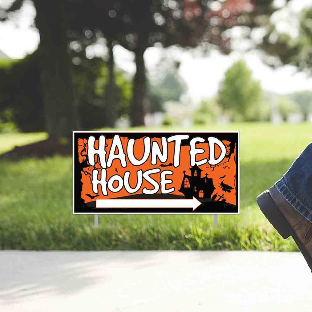 Haunted House Sign Directional - Includes Even Number of Right & Left Arr...