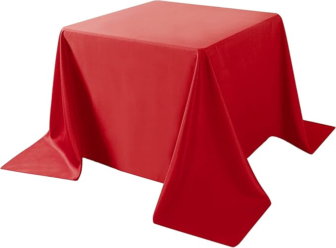 Cupuamon Square Tablecloth 70x70 inch Washable Polyester Fabric Table Cloth for Wedding Party Dining Banquet Decoration（70x70,Red）