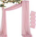 MLMC Dusty Rose Wedding Arch Draping Fabric 4 Panels 29" x 20 FT Extra Long Gauze Drapes Sheer Backdrop Curtains 6.6 Yards Outdoor Drapery Panels for Wedding Ceremony Party Ceiling Decoration