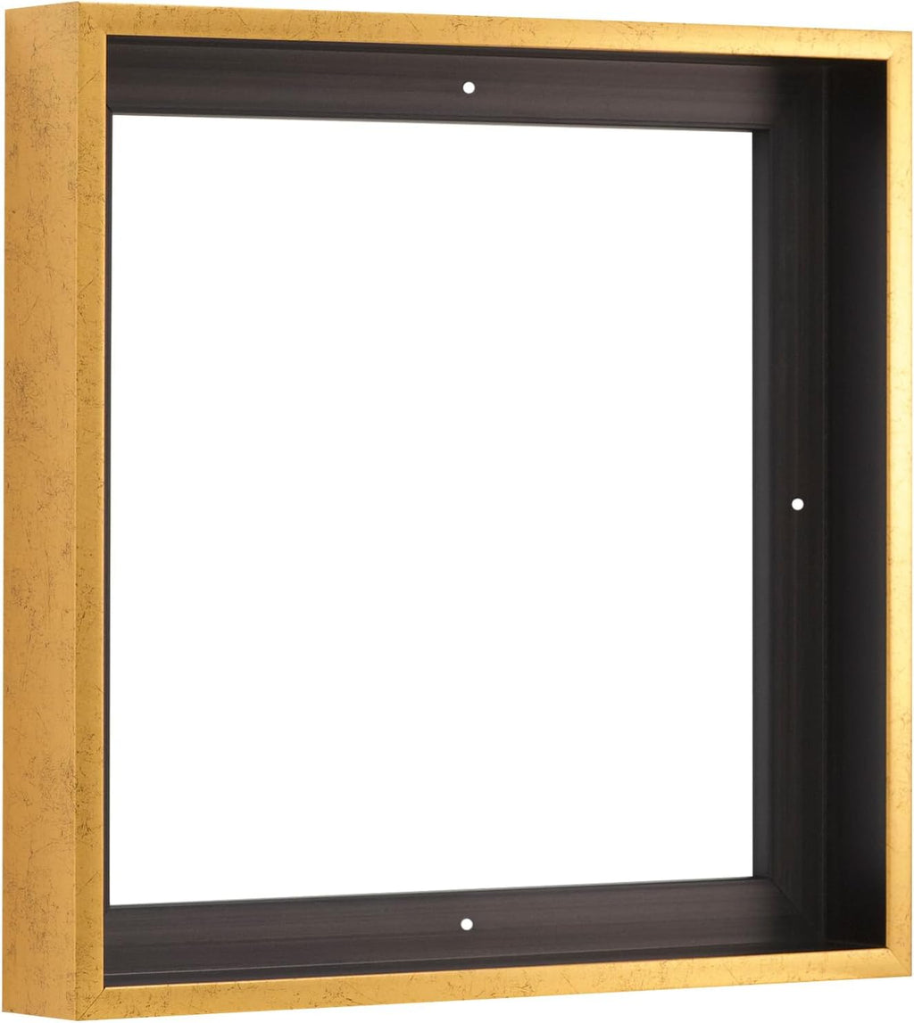 Pixy Canvas 20x20 inch Floater Frame for 1.5" Deep Canvas Paintings, Wood Panels & Stretched Canvas Boards. 4 Colors Available (Rustic Gold, 20 x 20)