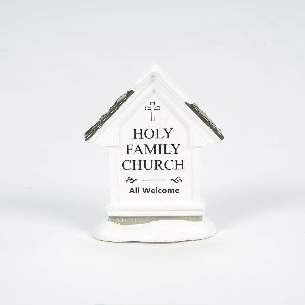 Department 56 Original Snow Village Holy Family Church Lit Building and Figurine Set, 10.63 Inch, Multicolor