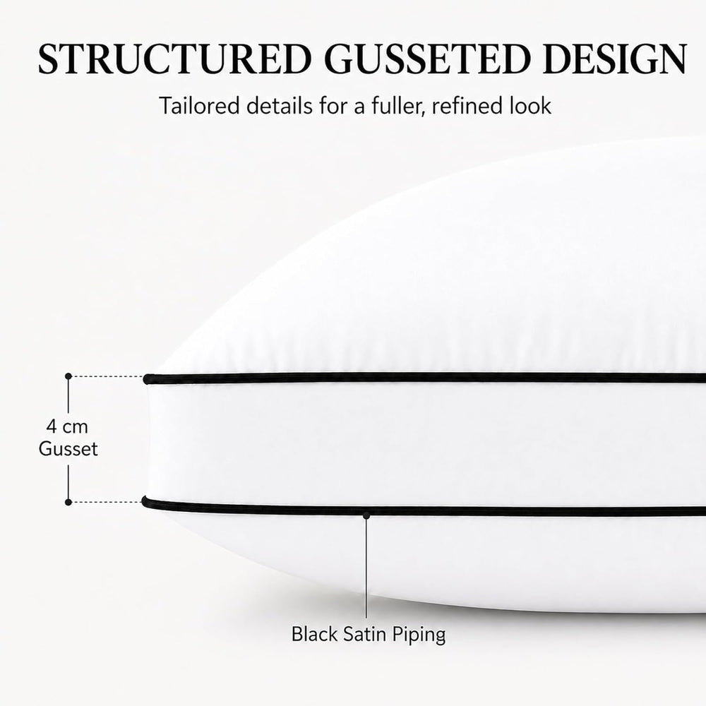 CozyLux Pillows Queen Size Set of 4, Gusseted Bed Pillow, 18 x 28 Inch