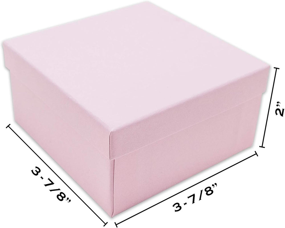 TheDisplayGuys 25 Cardboard Jewelry Gift Boxes with Inserts - Pastel Pink