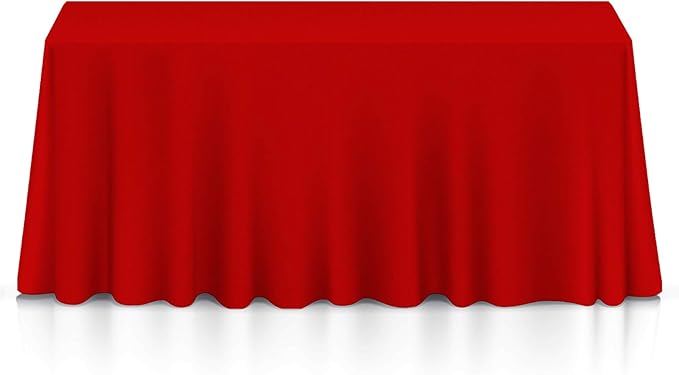 Lann's Linens - 10 Premium 90" x 156" Tablecloths for Wedding/Banquet/Restaurant - Rectangular Polyester Fabric Table Cloths - Red (10 Pack)