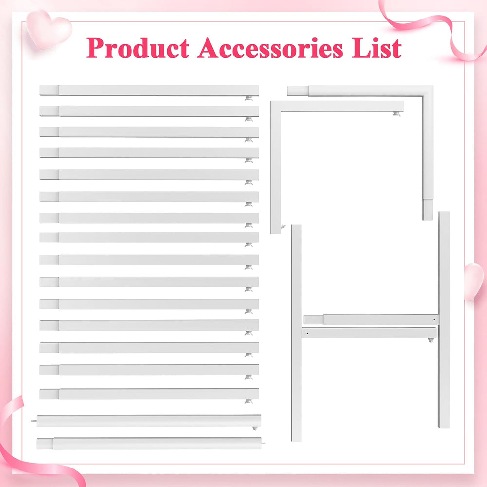 Wokceer Square Backdrop Stand White Metal Wedding Arch Stand 6.6FT x 6.6FT