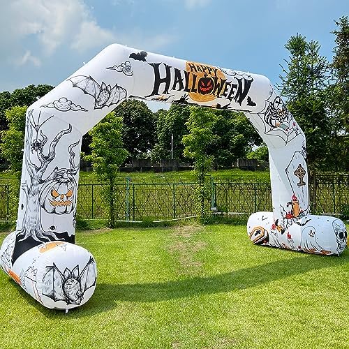 20ft Halloween Inflatable Archway with 250W Blower, Hexagon Inflatable Arch for Outdoor Decoration, Halloween Party, Lawn Garden