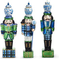 Raz Imports 2024 Tartan Traditions 8"" Black Watch Nutcracker Ornament, Assorted of 3, Blue, 4452873