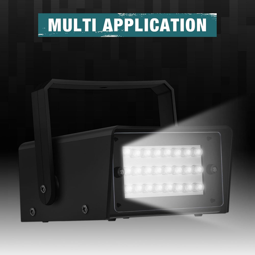 Treela 4 Pack Strobe Party Light Small Bright LED Outdoor, White, 24 LED