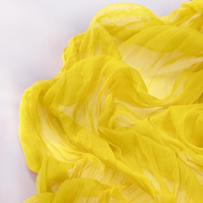 Lemon Yellow Cheesecloth Table Runner Fall Table Runner Boho Gauze 120 Inches Yellow Cheese Cloth Fall Table Decorations for Thanksgiving Wedding Bridal Baby Shower Parties Decor