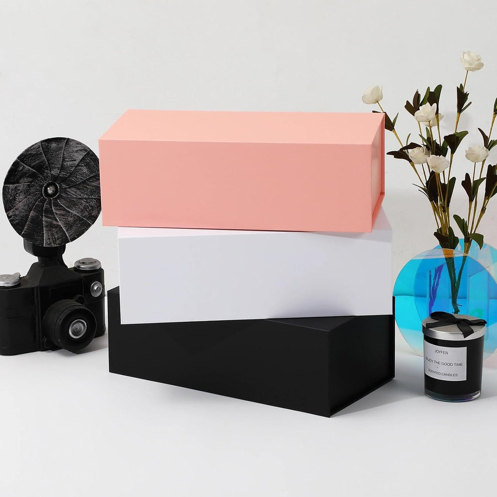 ilomaozx black gift box, 11.5x7.8x3 gift boxes for on a desk or shelf