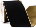 Ribbli Black Velvet Wired Ribbon 4 Inch Luxury Matte Velvet Christmas Ribbon for Gift Wrapping Christmas Tree Decoration Crafts Wreaths Supplies - 10 Yards