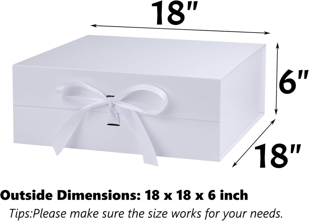 oemvalaty white gift box,18x18x6 inches gift boxes with shown in use