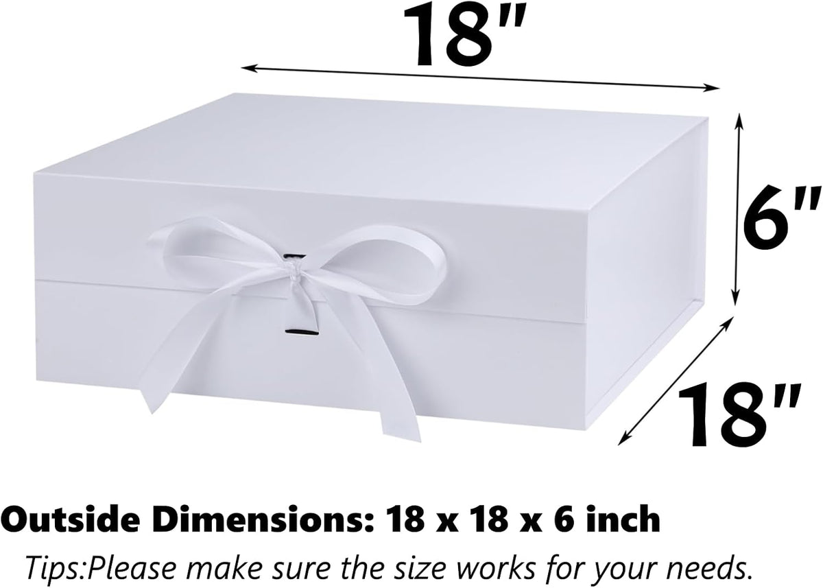 oemvalaty white gift box,18x18x6 inches gift boxes with shown in use