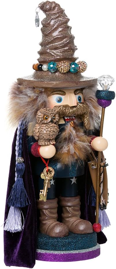 Kurt Adler Hollywood Wizard Nutcracker with Owl, 15"
