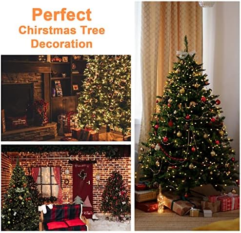 BOLWEO Christmas Tree Lights, 400LED 16 Lines Christmas Lights for Tree 8 Modes for 6ft-7ft Christmas Tree, UL Certified Indoor Outdoor Christmas Decorations 16 * 6.6ft Drops Warm White
