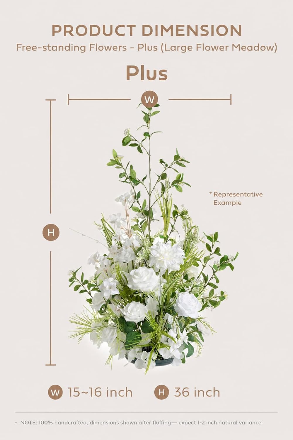 Ling's moment 36" Freestanding Flowers, Fall Wedding Decor, Terracotta
