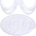 WILLBOND Faux Fur Ribbon Christmas Garland,White,3 Inch X 60 ft