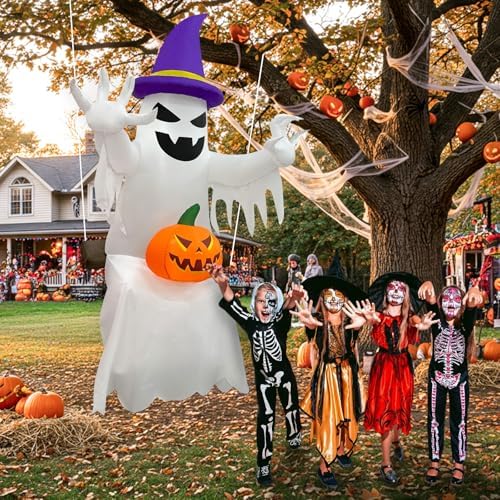 OurWarm 8FT Ghost Inflatable Halloween Decorations, Halloween Inflatables