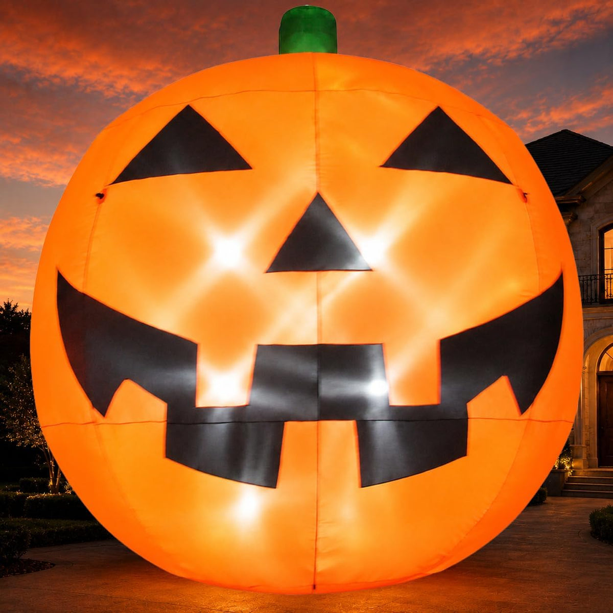 11FT Giant Halloween Inflatable Pumpkin with LED Lights, Outdoor Yard Decor