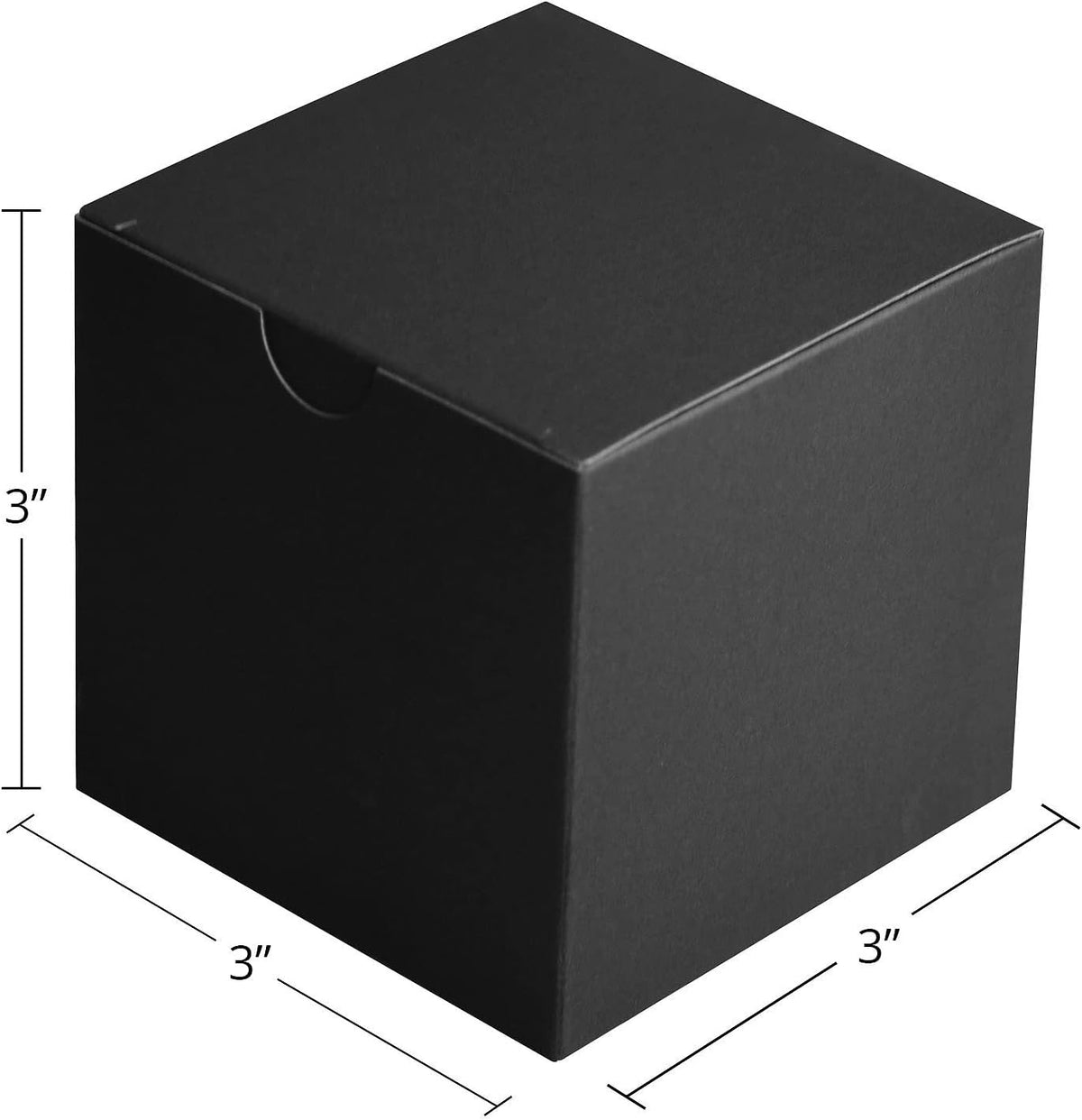 small black gift boxes 3x3x3 black kraft paper shown in use