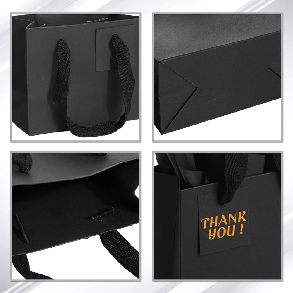 Qilery 50 Pcs Halloween Black Small Paper Gift Bag