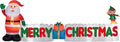 12 Ft. Long Outdoor Inflatable Merry Christmas Sign w/Santa Clause & Elf | Great Lawn or Yard Holiday Decor w/Light | Perfect Accent to Other Seasonal Ornaments